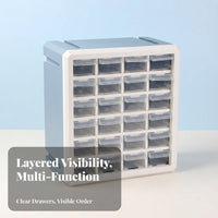 24-Compartment Drawer Cabinet 24-Drawer Organizer Rectangular Hardware Case