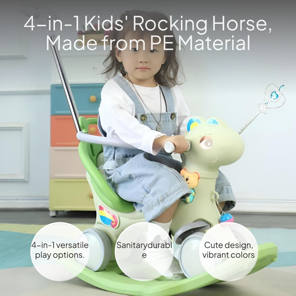 Kids rocking horse with safety seat