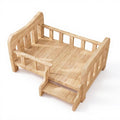 Wooden Elevated Dog Bed, Plush Mat, Indoor Comfort