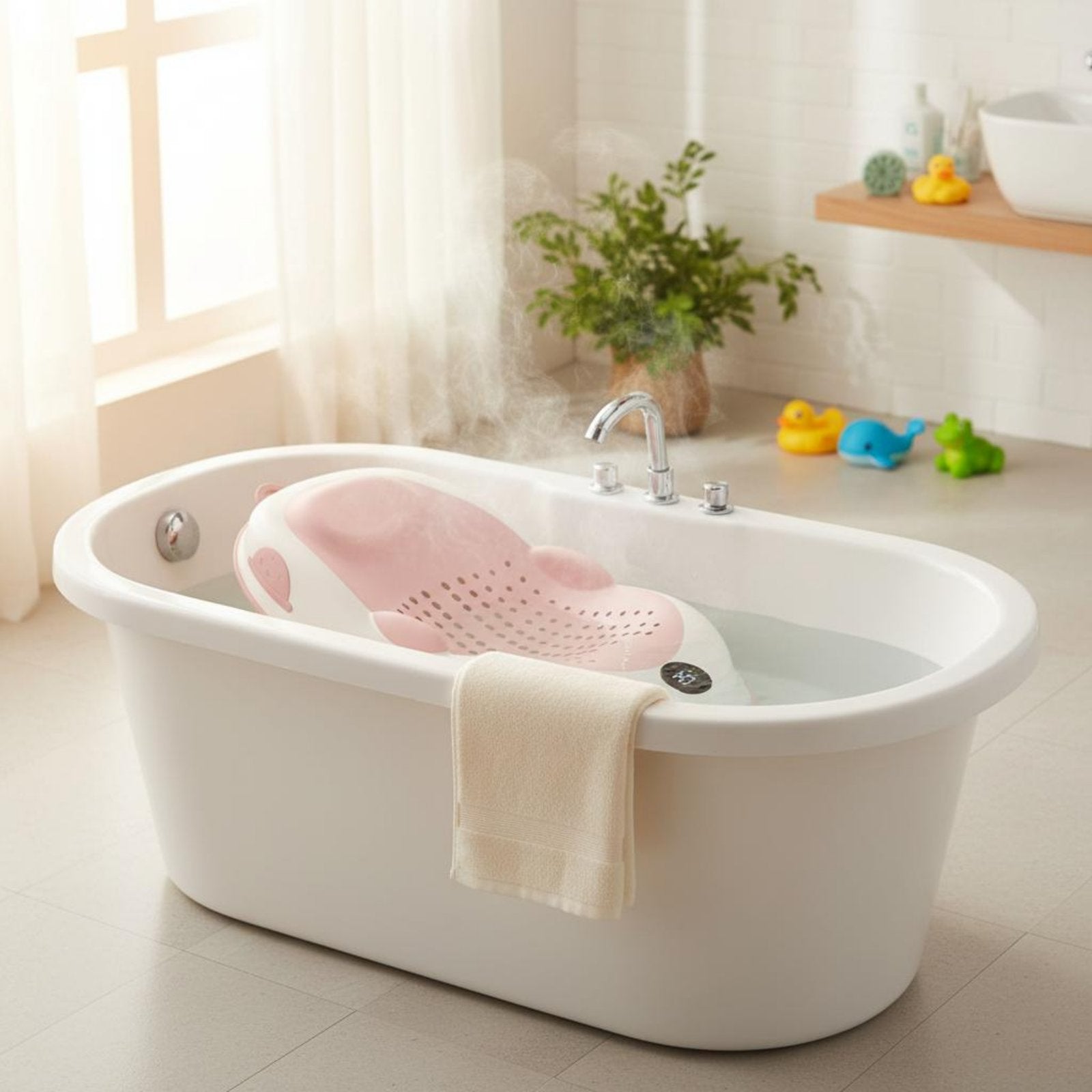 Infant Bath Lounger Portable Soft Bath Bed Easy to Dry for Newborns