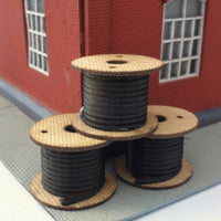 2 Pieces HO Scale Cable Reel Industrial Model Cable Reel 1:87 for Dioramas