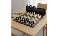 Plastic Chess Set Algebraic Notation Rubber Mat Chess Board for Beginners, Kids