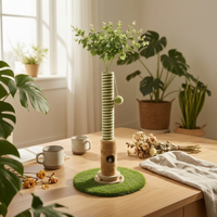 Feline Scratching Tree Fuzzy Toy Feline Scratching Post Striped Finish