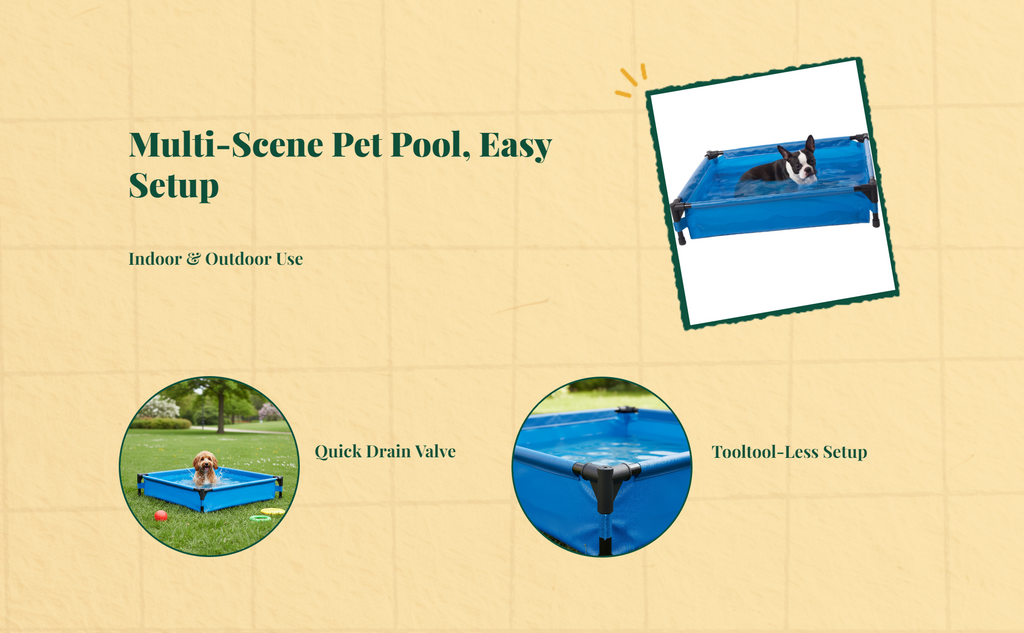 Foldable Pet Pool, Portable Dog Bath Tub, Outdoor Use