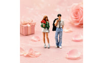 2 Pieces Miniature Couple Figure Standing Hand-Painted Resin Miniatures Detailed