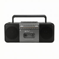 Built-in Speakers Radio Cassette Player Integrated Carry Handle Cassette Radio Combo Headphone Port Portable Boombox