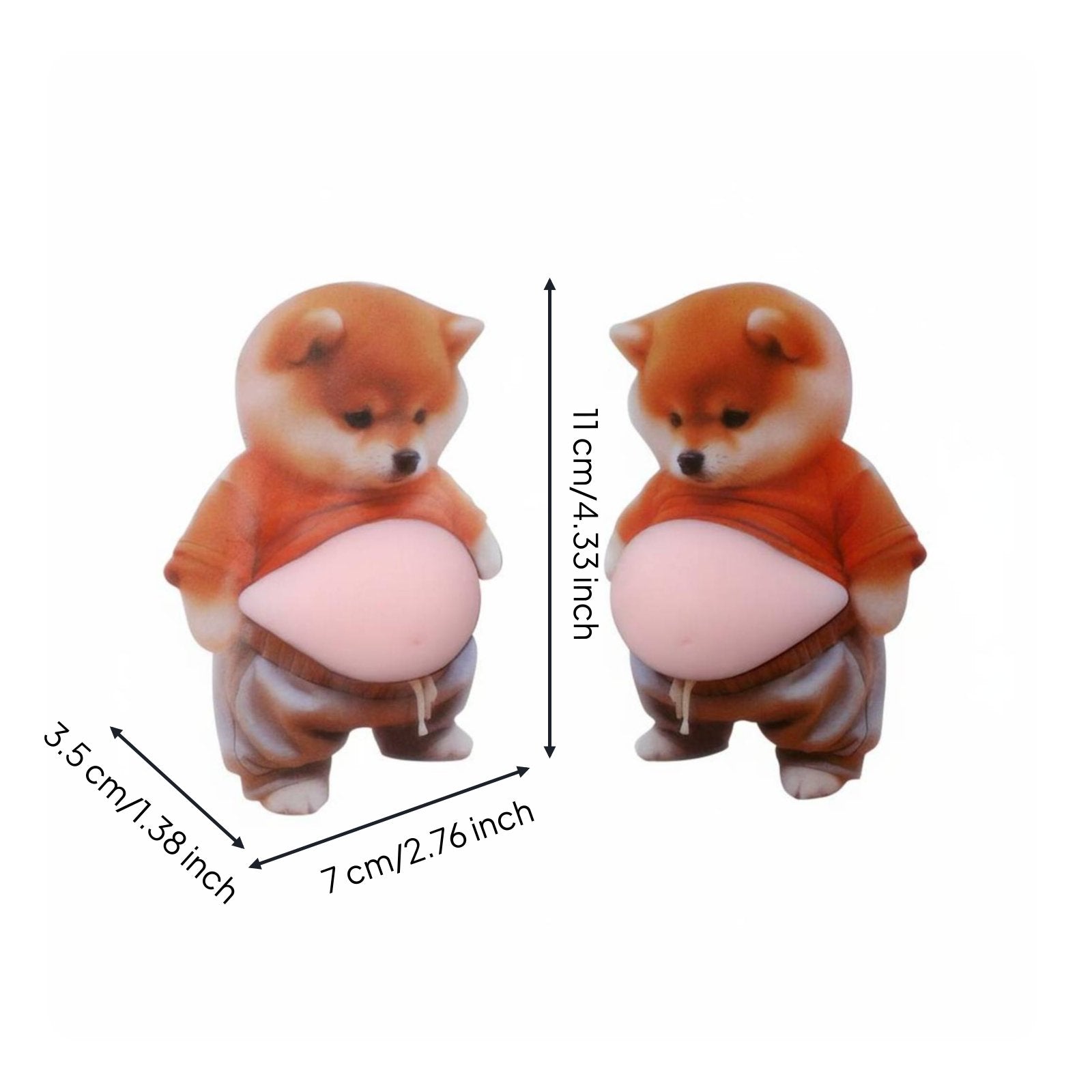 3D Dog Belly Sticker Shock Absorbent Compressible Shiba Inu Bumper Easy To