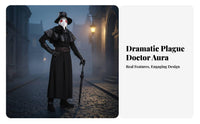 Plague Doctor Costume Faux Leather Accents Gothic Steampunk Robe Scary for Women