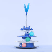 Feline Circuit Toy Easy to Clean Feather Feline Teaser Non-Slip Base