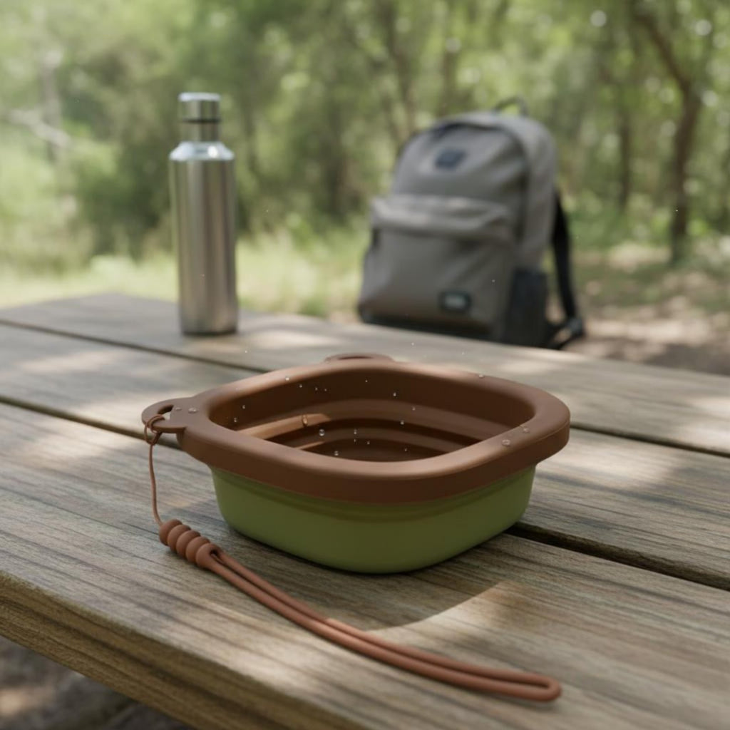 Foldable Pet Bowl Outdoor Friendly Foldable Pet Feeding Bowl Lightweight for Pets, Walking