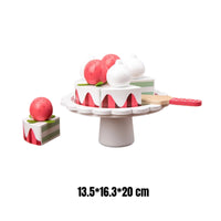 Wooden Birthday Cake Play Set Wooden Birthday Cake Set Wood Finish Realistic for Children