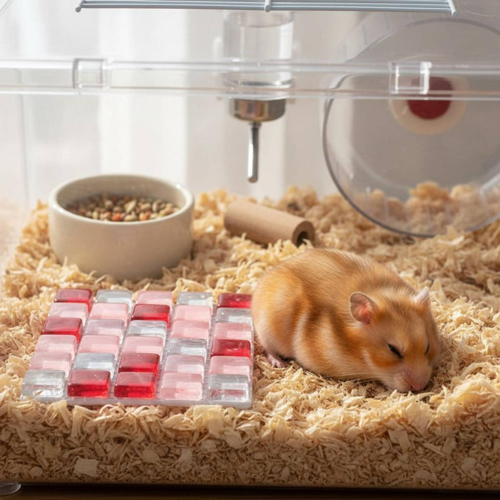 Hamster Cooling Mat Heat Relief Small Pet Cooling Pad Reusable for Hot Weather