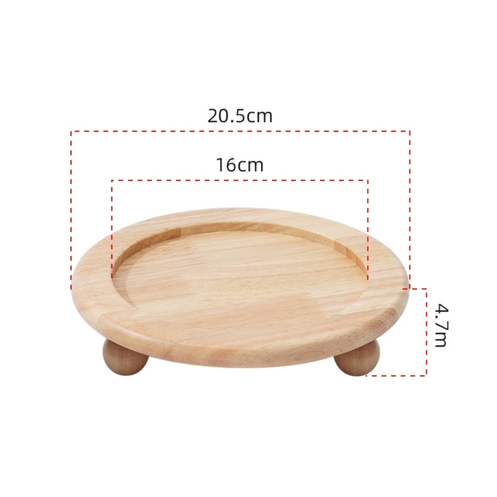 Wooden Pet Bowl Stand Rounded Top Feeding Table Fixed Height