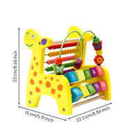 Deer Abacus Yellow Coloration Recognition Wooden Bead Maze Toy Smooth Sliding Math Manipulative