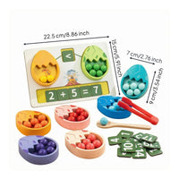 Dinosaur Egg-Shaped Counting Toy Colorful Wooden Counting Toy Color Sorting