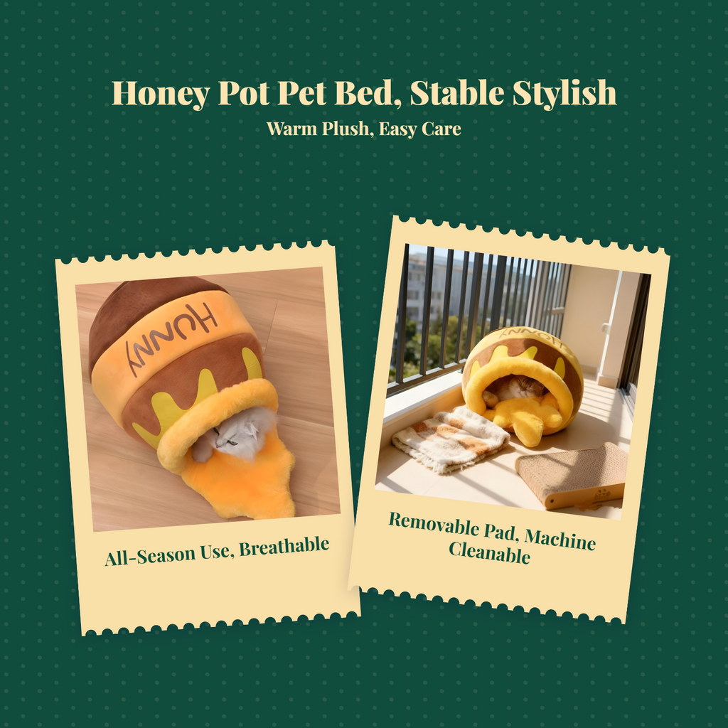 Plush semi-enclosed cat bed