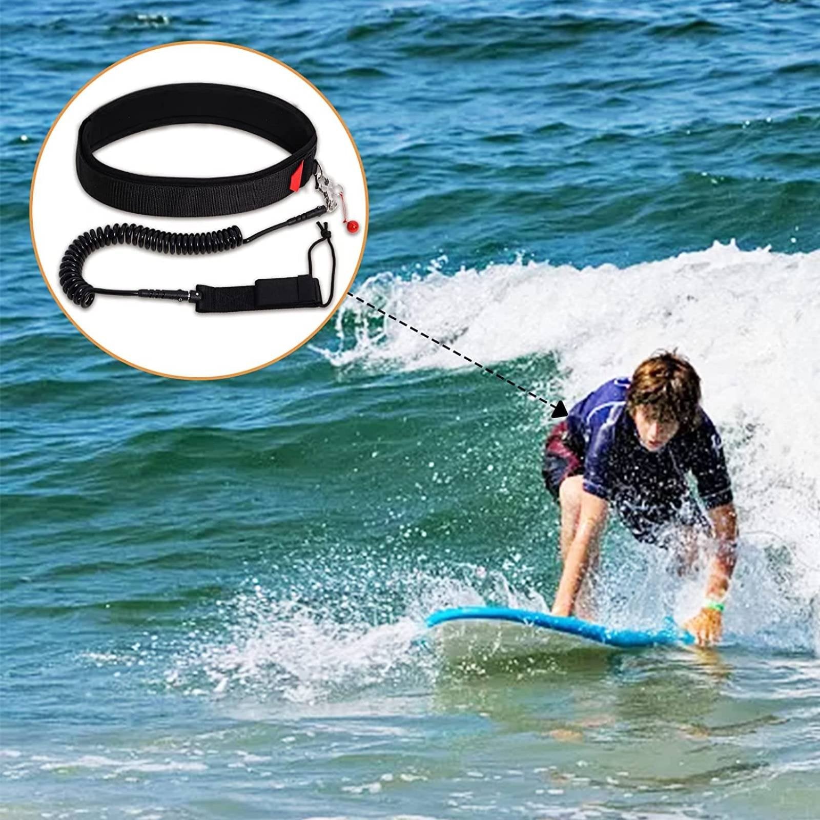 Quick Release Waist Leash TPU SUP Leash Anti-Slip for Surfing, Beach