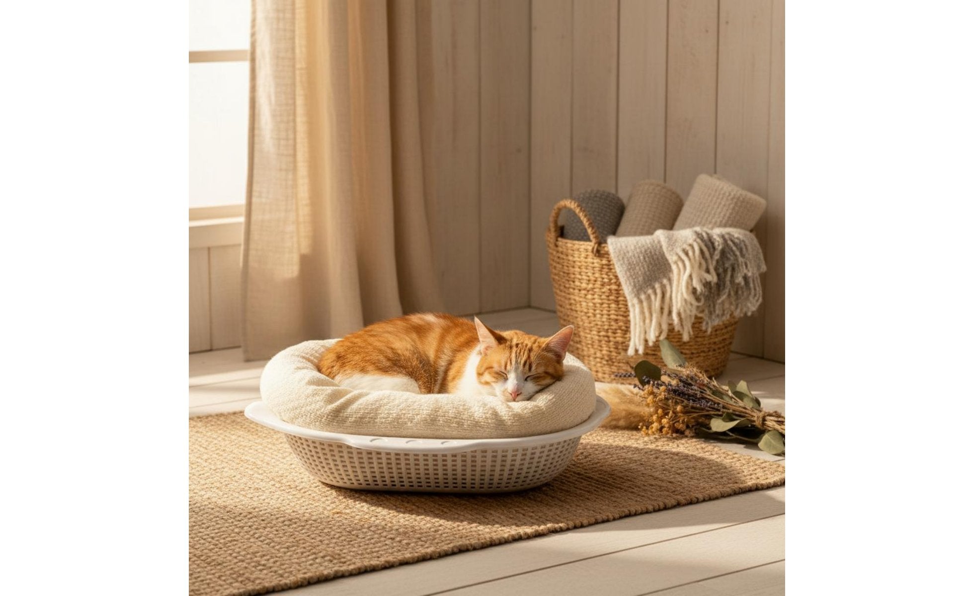 Plastic Feline Basket Thickened Pet Bedding Easy to Clean for Indoor, Cats
