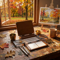 Portable Paint Box with Mixing Plates Long-Lasting Wooden Paint Box