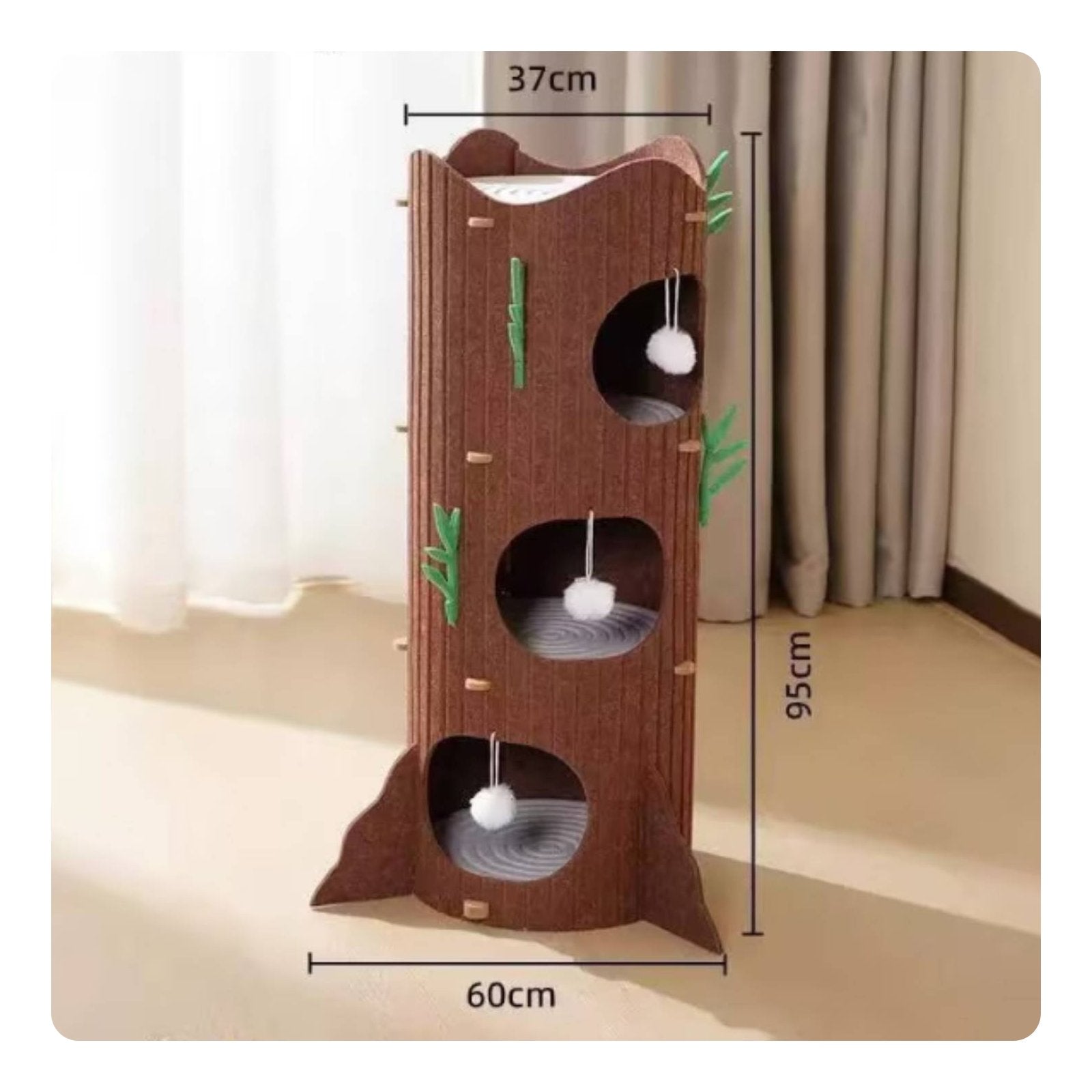 Kitten Tree with Cave Easy to Place Multi Level Kitten Tree Space Saving