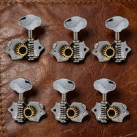 Guitar Machine Heads Chrome Finish Exposed Gear Tuning Pegs for Guitarists