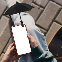 Motorcycle Phone Umbrella Holder Compact Mini Umbrella Phone Mount Glare Reduction Mobile Accessory for Motorcyclists