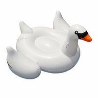 Inflatable Swan Raft Portable Giant Swan Pool Raft Holds Multiple Riders
