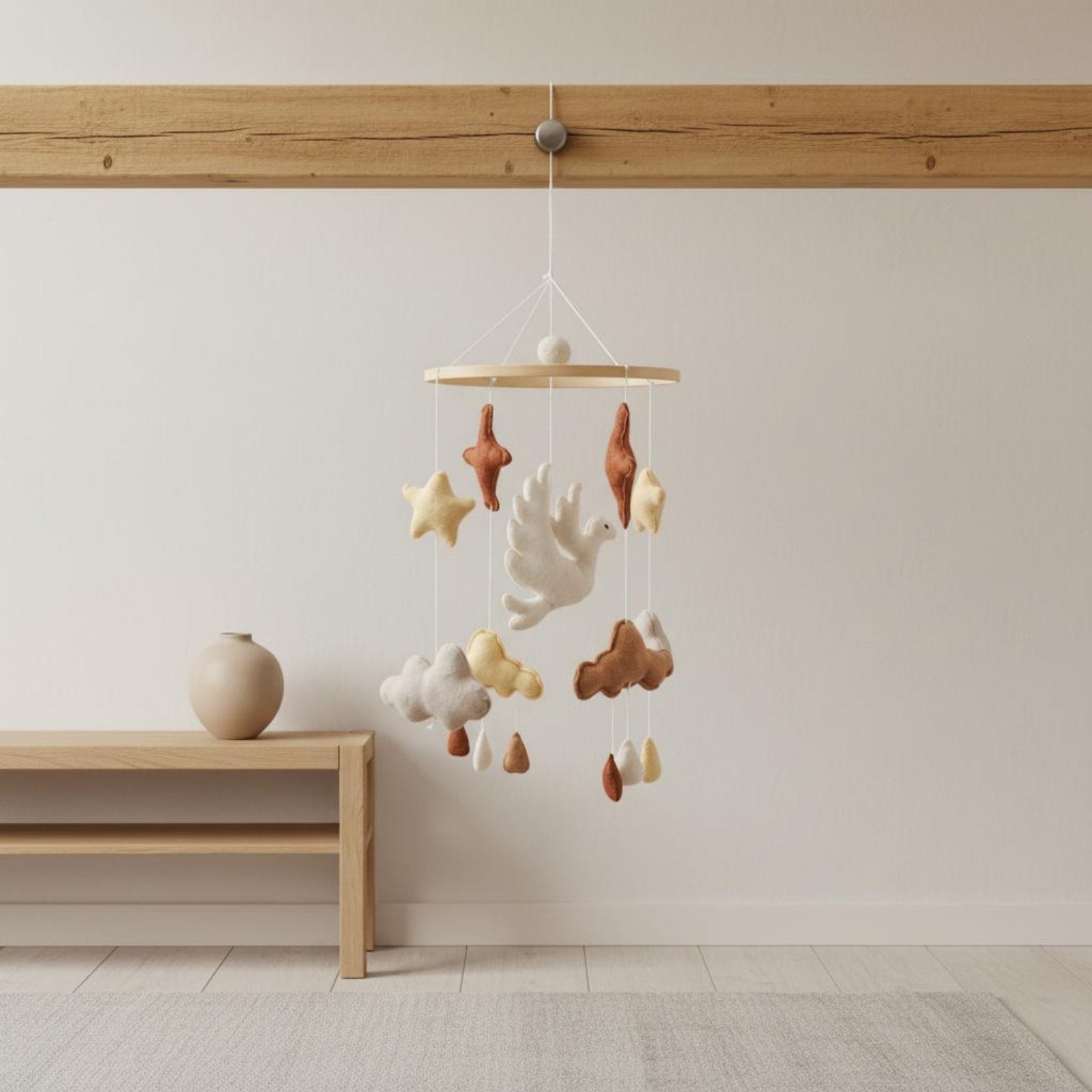 Felt Crib Mobile Nordic Design Nursery Hanging Toy Soothing for Newborns