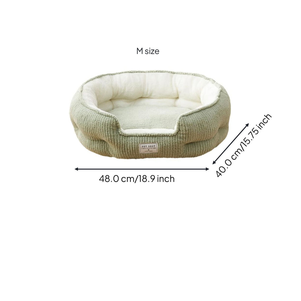 Pet Bed, Cozy Dog & Cat Bed, Plush, Calming, Washable