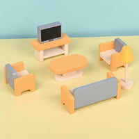 Miniature Wooden Furniture Set Pastel Children'toy Screen-Unrestricted Fun