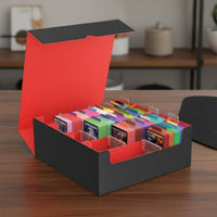 4-Row Card Storage Box Waterproof 4-Row Trading Card Box PU Leather Deck Storage Water-Resistant for Tournaments