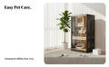 Sliding Doors Multi-Level Feline Cabinet Sturdy Construction Multi-Level Feline House Easy to Clean Pet Furniture Ventilated for Felines, Kittens, Indoors, Living Room, Bedroom, Home
