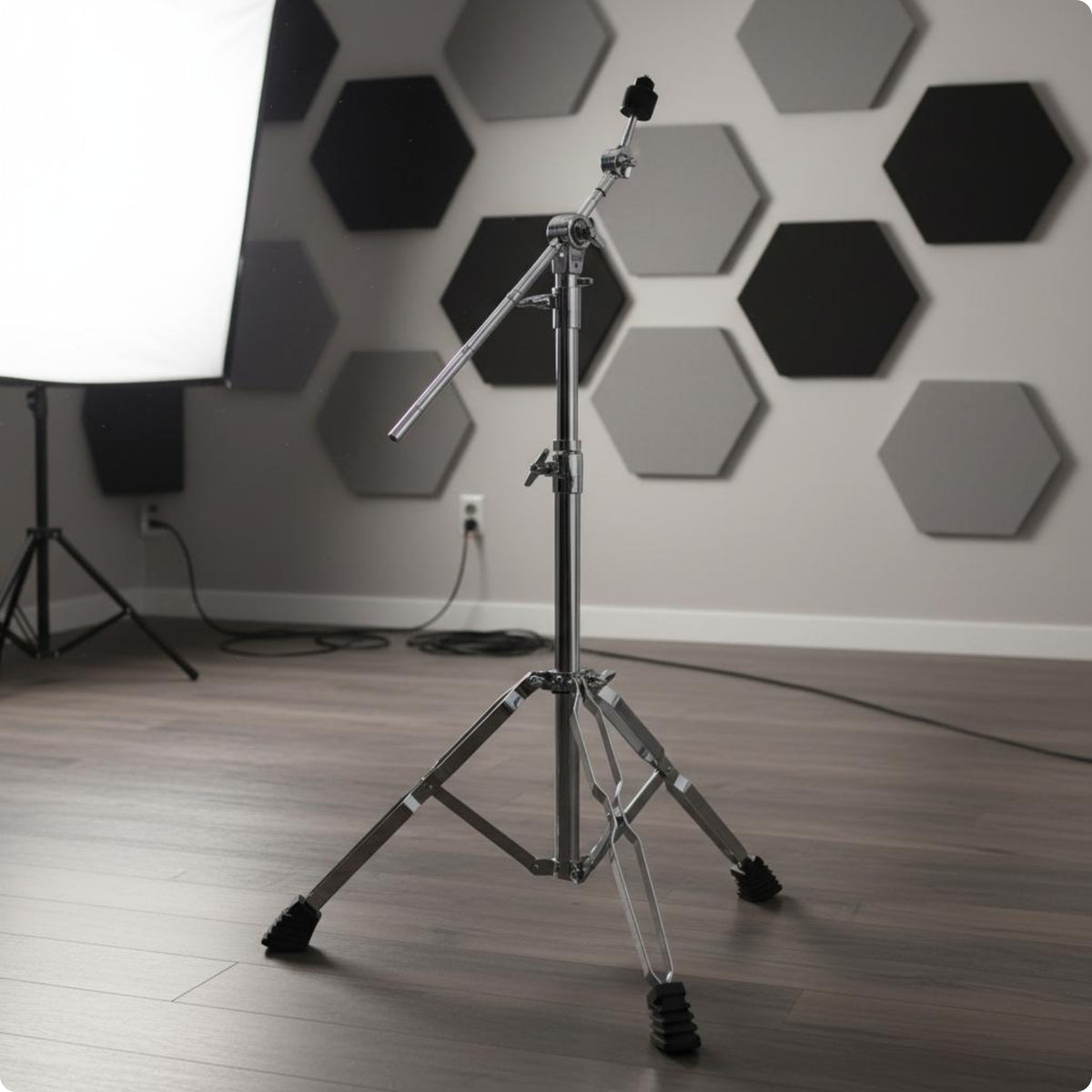 Extendable Cymbal Stand Universal Joint Adjustment Straight Cymbal Stand Heavy Duty Finish Musical Equipment for Stage