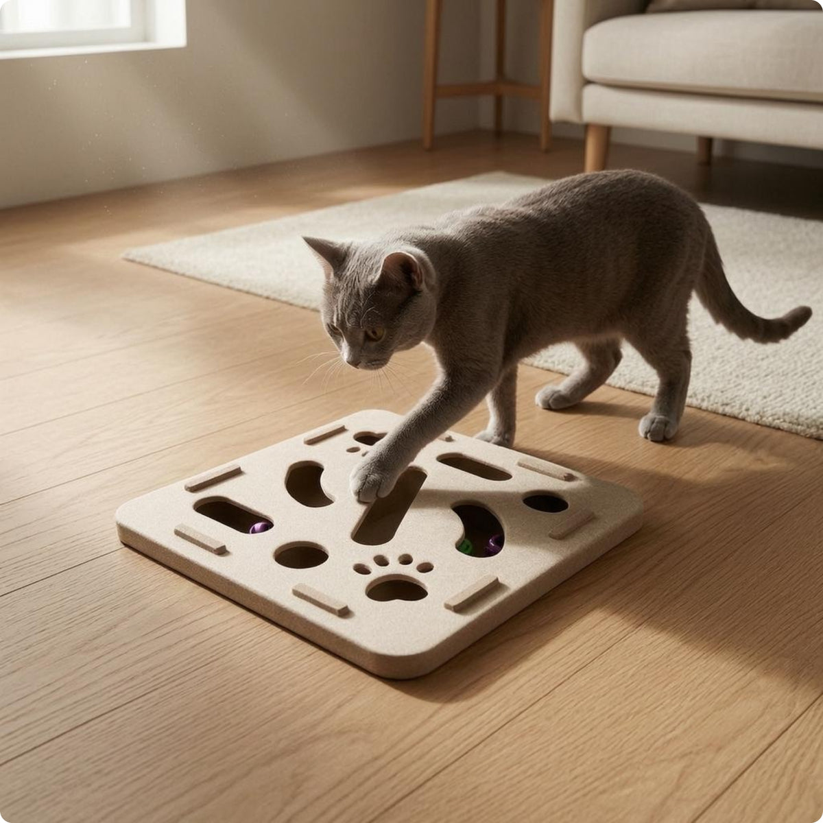 Feline Maze Box Mental Stimulation Felt Feline Toy Box Portable
