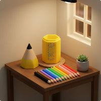Dollhouse Pencil Holder Faceted Desk Accessory Pointed Tip