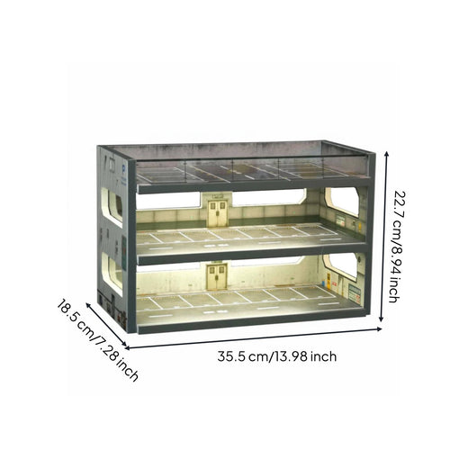 1:64 Parking Garage Sturdy Construction LED Parking Garage Display for Shelf