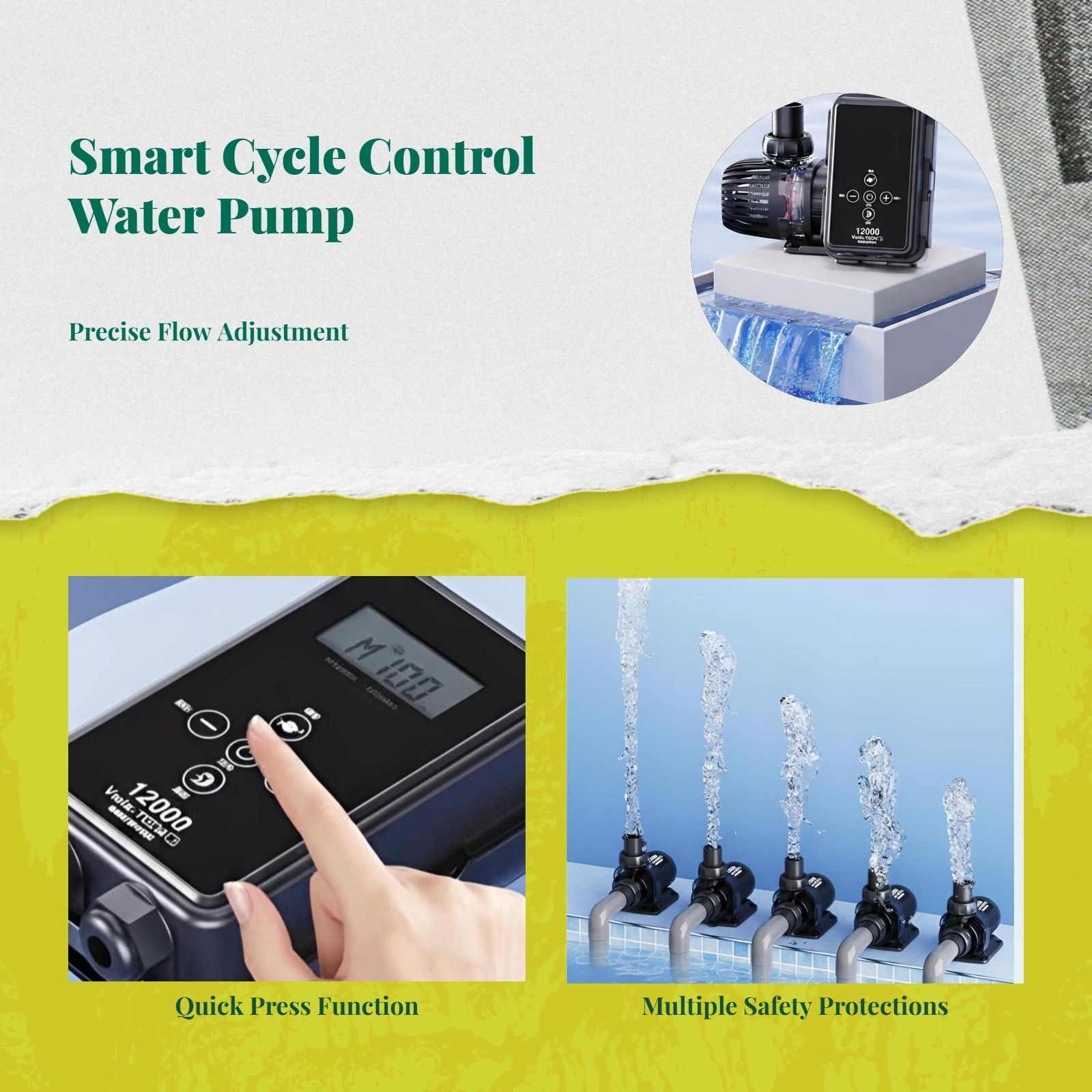 Ultra-Quiet Submersible Pump for Aquariums & Ponds