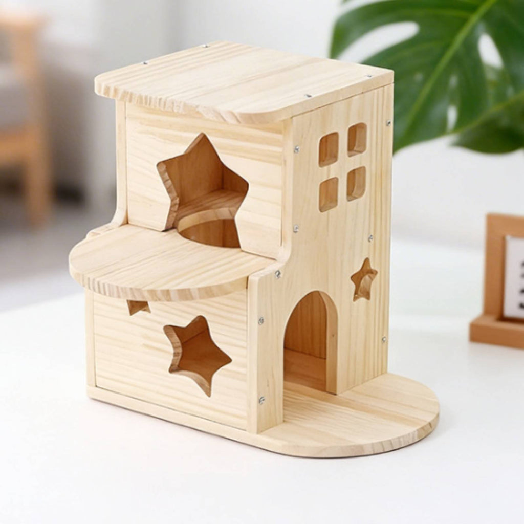 Multi-Layer Wooden Hideout Large Space Wooden Pet Hideout House Enclosure