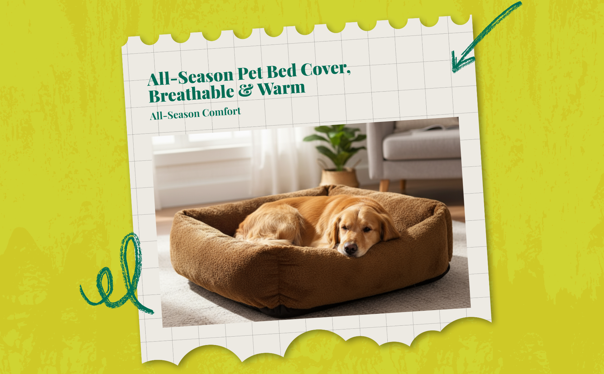 Removable dog bed cover, easy to clean, protects sofas