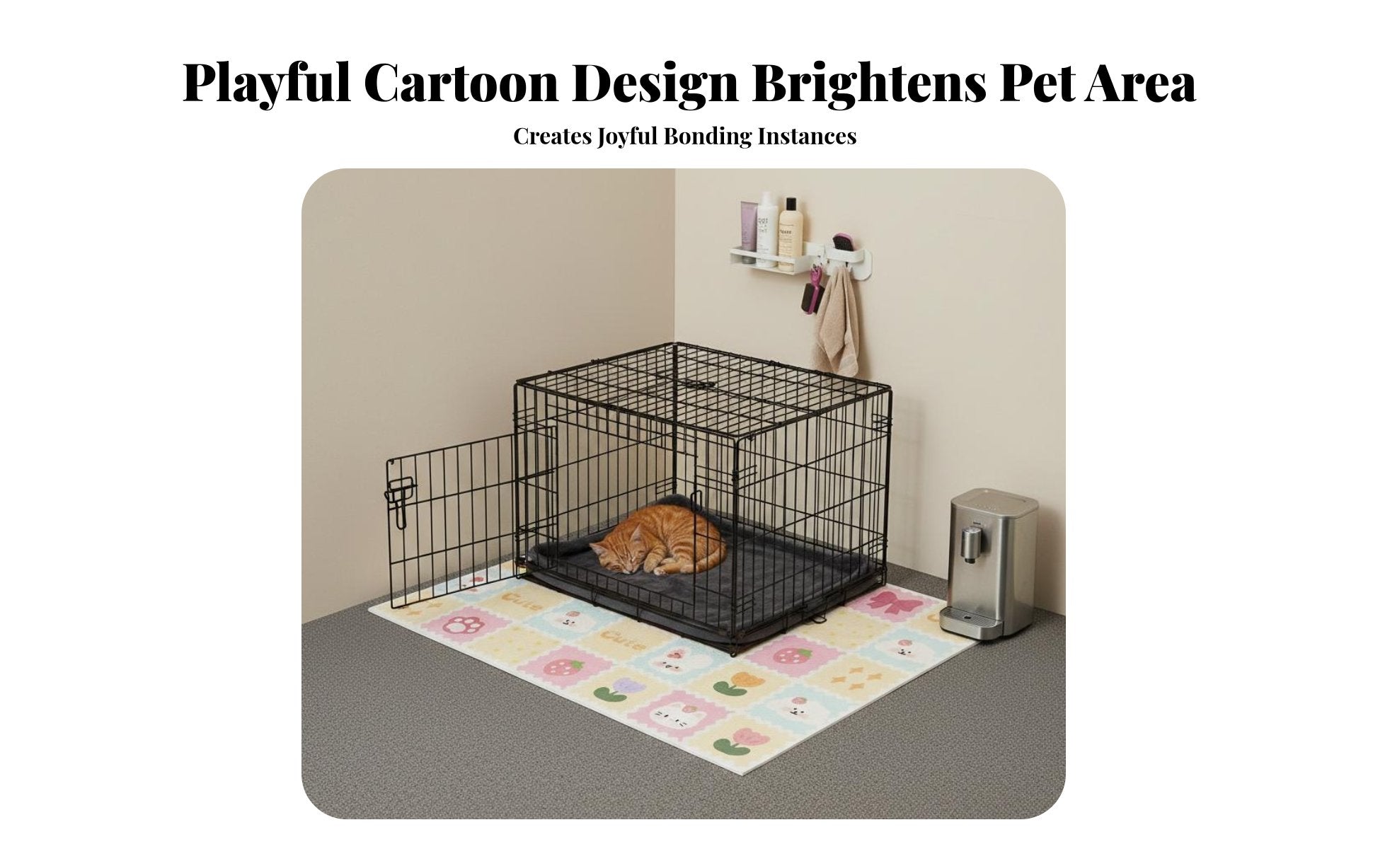 Waterresistant Pet enclosure Liner Easy to Clean Reusable Pee Mat Non-Slip for Dog Owners