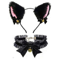 2 Pieces feline haural featureing appendages and chime Collar Set Anime and fashion Costume Accessory for Halloween