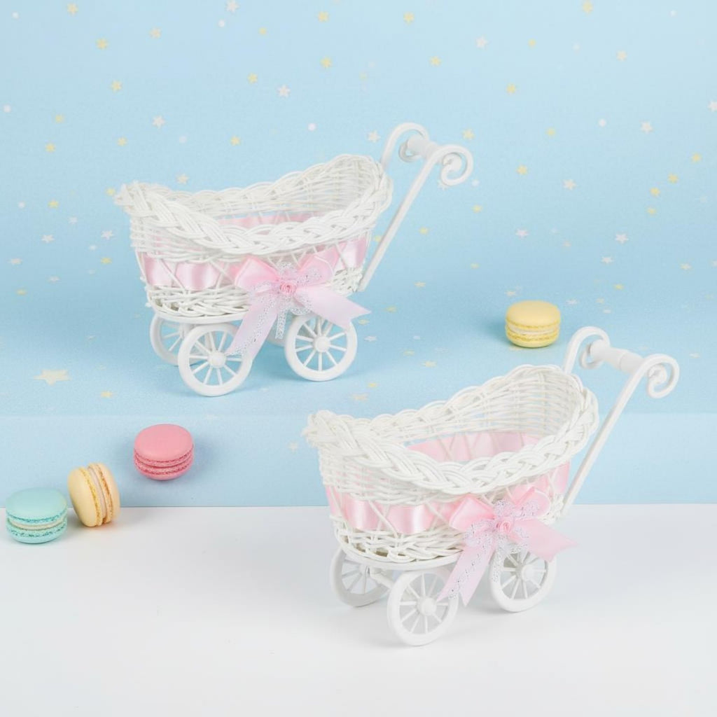 2 Pieces Baby Carriage Candy Holder Lightweight Party Decoration Even Surface