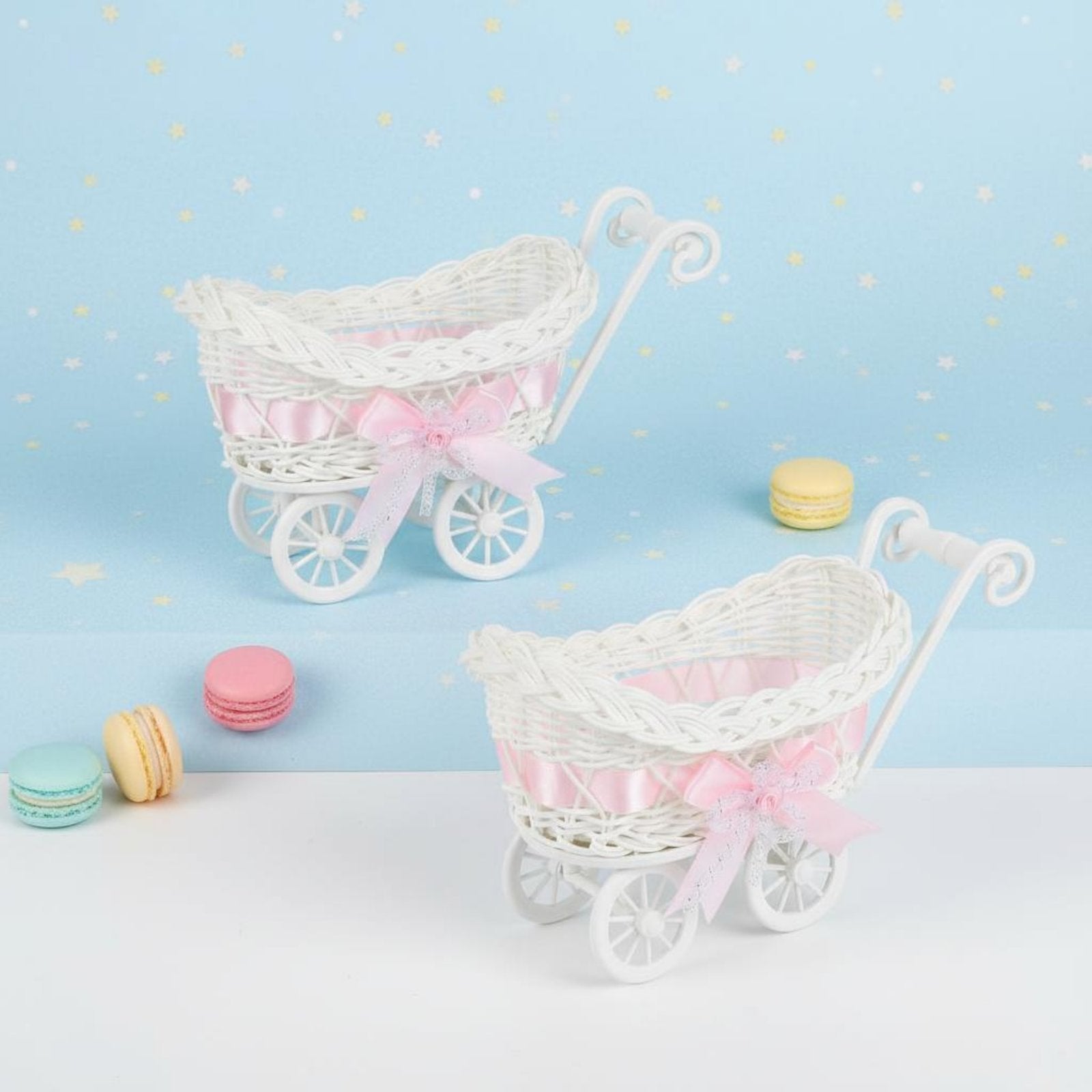 2 Pieces Baby Carriage Candy Holder Lightweight Party Decoration Even Surface