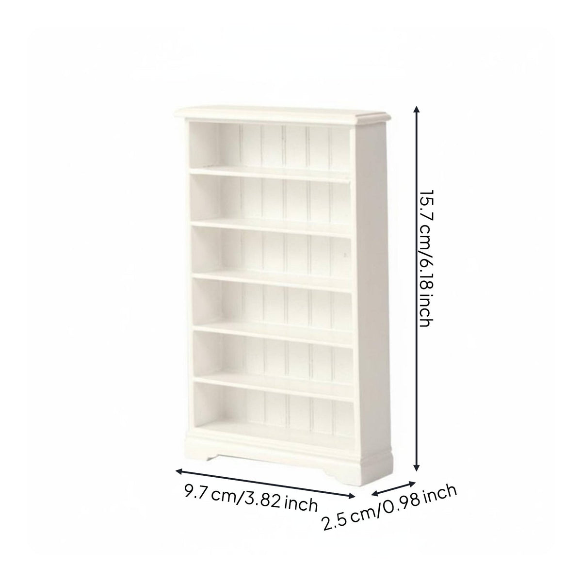1:12 Scale Wooden Bookshelf Paintable Dollhouse Bookcase wood Material Small Dollhouse Storage Shelf for Model Hobbyists