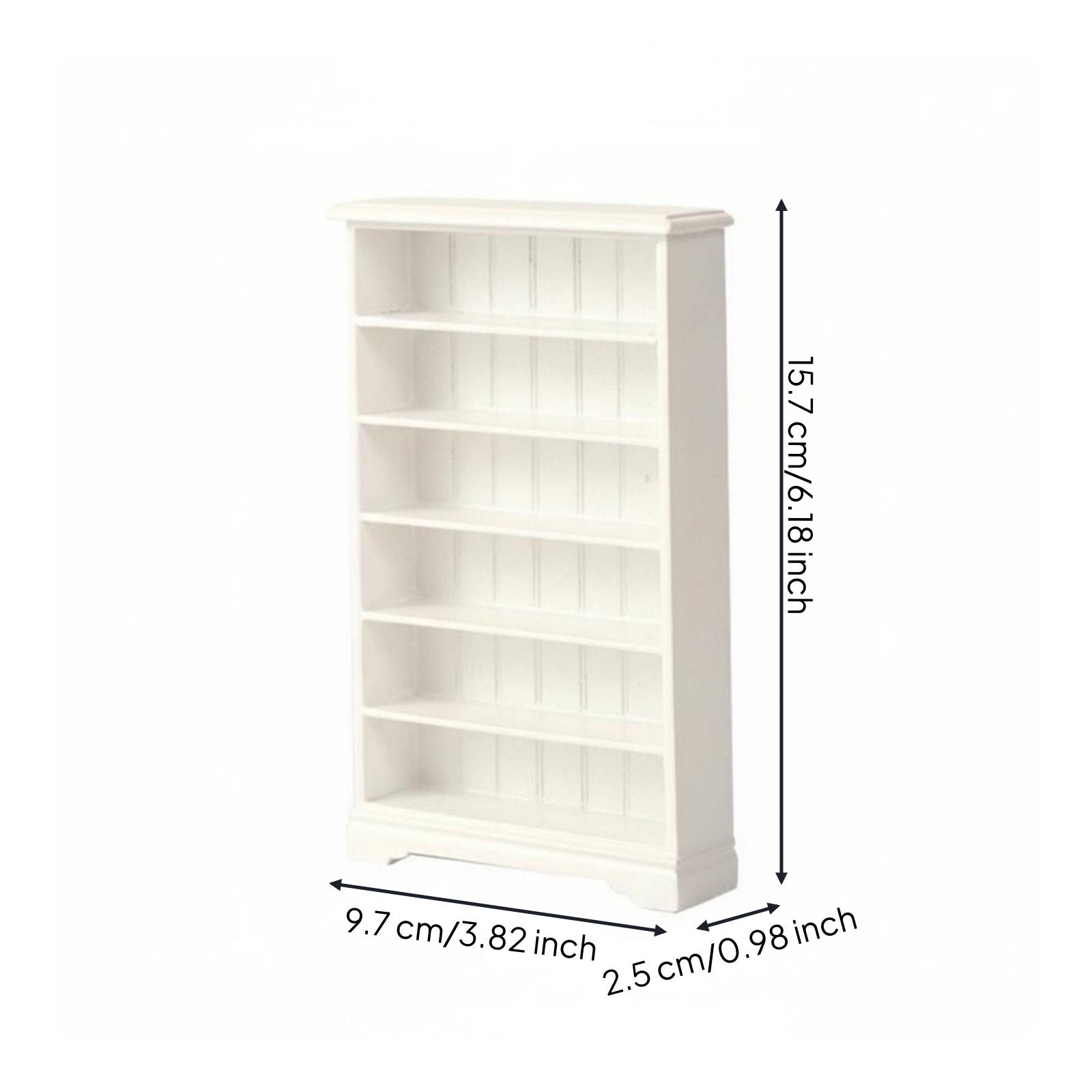 1:12 Scale Wooden Bookshelf Paintable Dollhouse Bookcase wood Material Small Dollhouse Storage Shelf for Model Hobbyists
