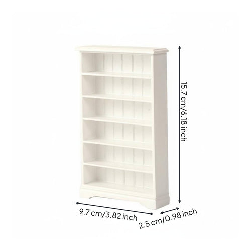 1:12 Scale Wooden Bookshelf Paintable Dollhouse Bookcase wood Material Small Dollhouse Storage Shelf for Model Hobbyists