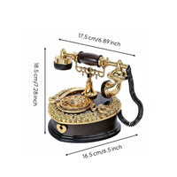 Vintage Rotary Phone Music Box Ornate Design Retro Dial Telephone Music Box Photography Props Home Decor for Bar