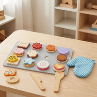Kids Tea Party Set Pastel Wooden Tea Set Smooth Painted for 36 Months and Up