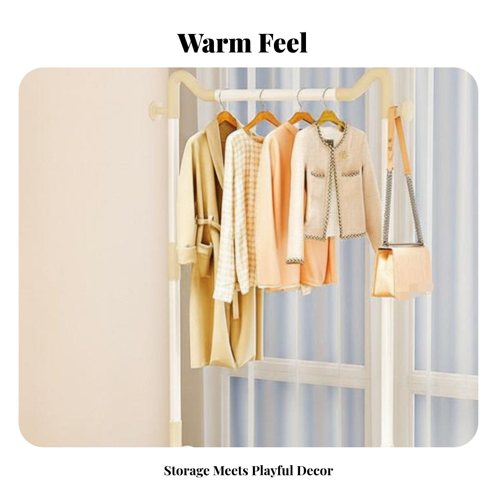 complimentarystanding Garment Rail with Shelf Sturdy construction for Bedroom, Kids, Parents