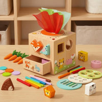 Educational Activity Cube Fine Motor Skills Wooden Activity Cube Educational for Children